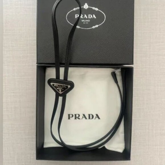 Prada Saffiano Leather Bolo Tie Unisex
